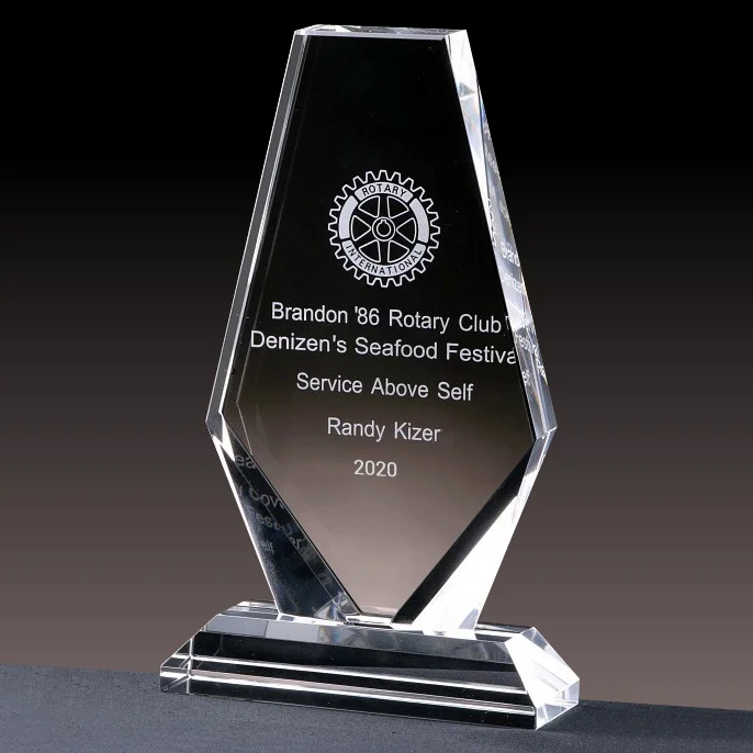crystal tapered plaque award