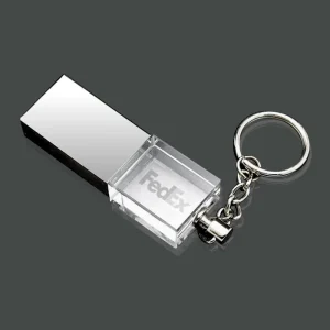 crystal usb drive keychain