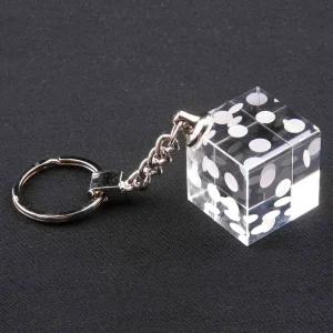 dice crystal keychain
