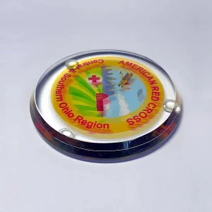 full color logo printed crystal coaster for drink