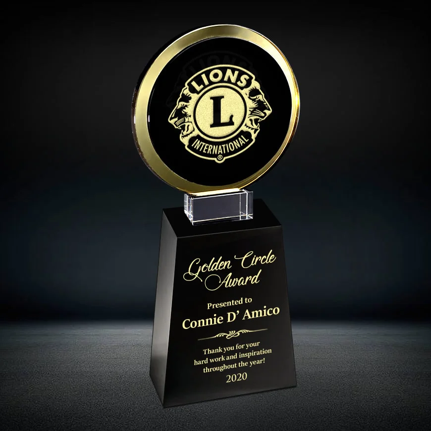 golden circle crystal trophy award