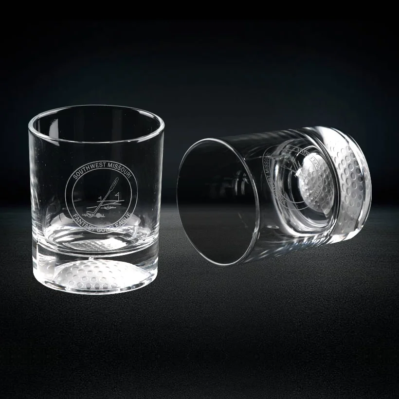 golf ball base crystal whiskey glasses
