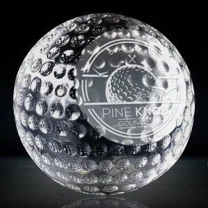 golf ball crystal paperweight