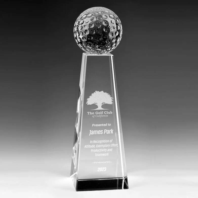 golf crystal tower trophy award