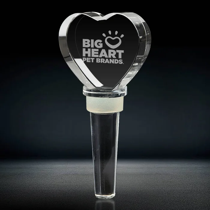 heart crystal wine bottle stopper
