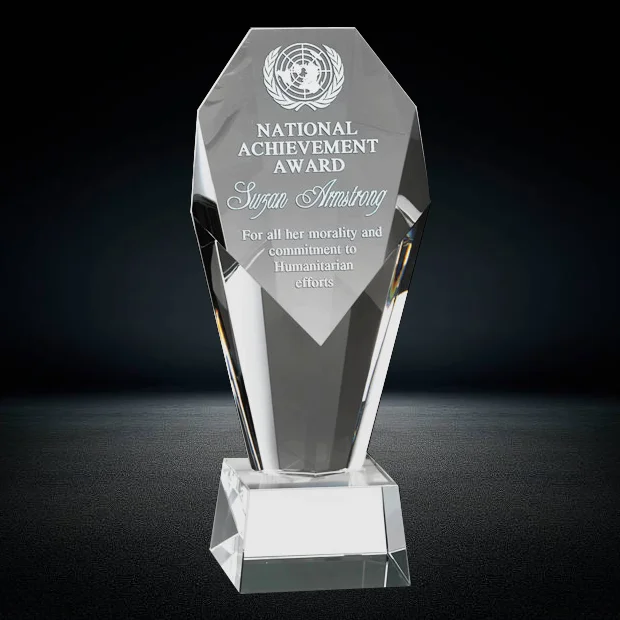 heptagon crystal trophy award