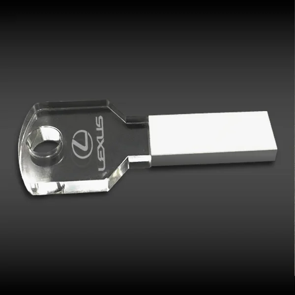 key shaped crystal USB thumb drive
