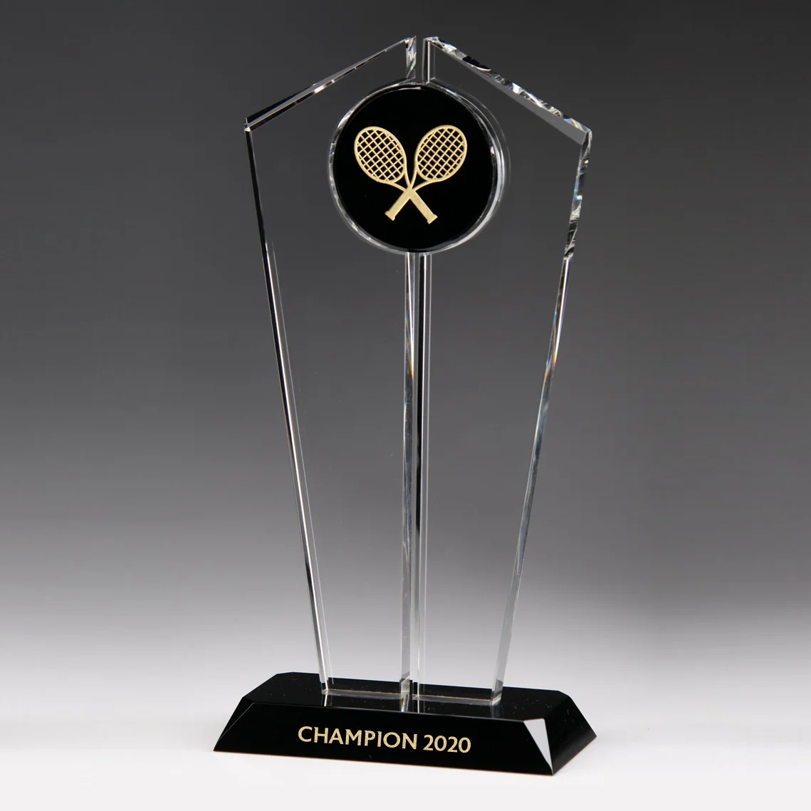 large tennis crystal trophy award