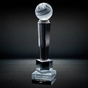 large volleyball crystal trophy award