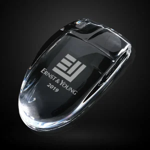 mouse shaped crystal paperweight