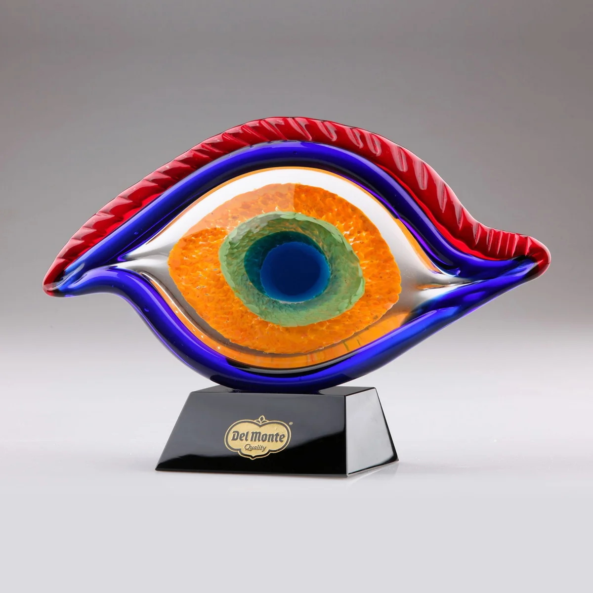 multi colored eye art glass award