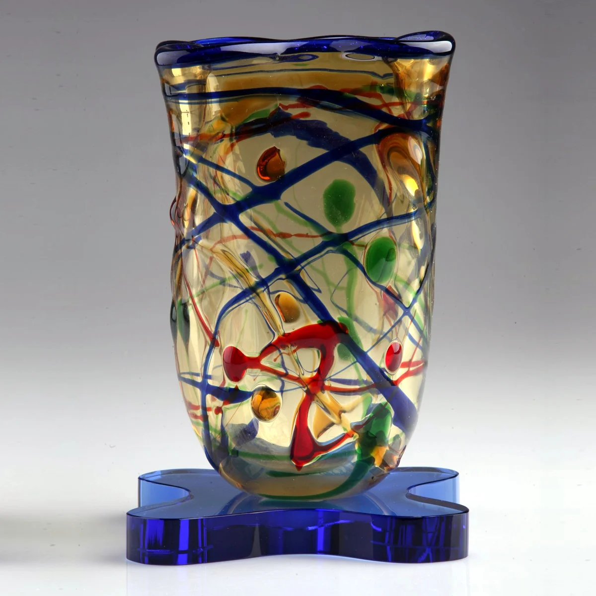 multicolored vase art glass award