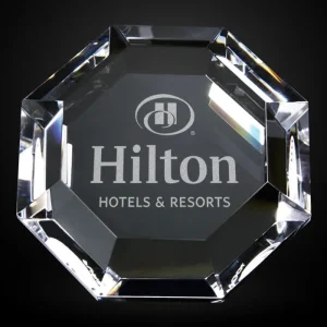 octagon crystal paperweight