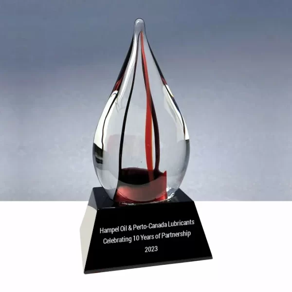 oil drop art glass award