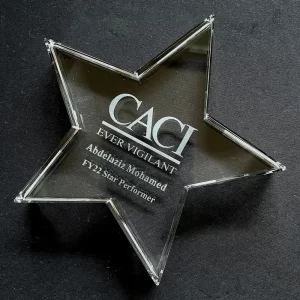 optical crystal star paperweight award
