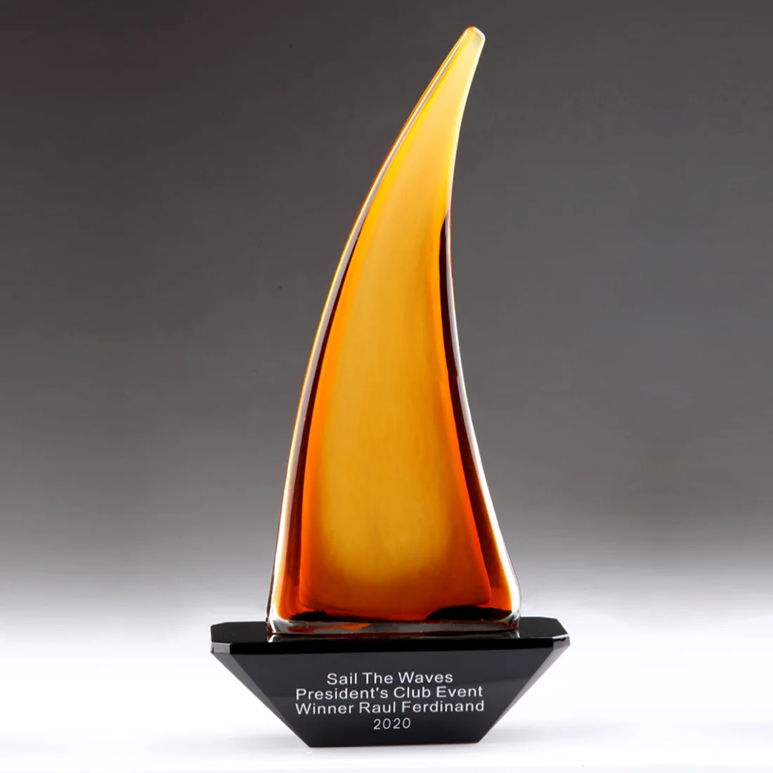 orange art glass yacht award