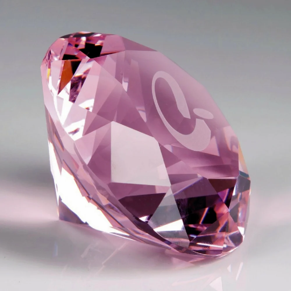 pink crystal diamond paperweight gift