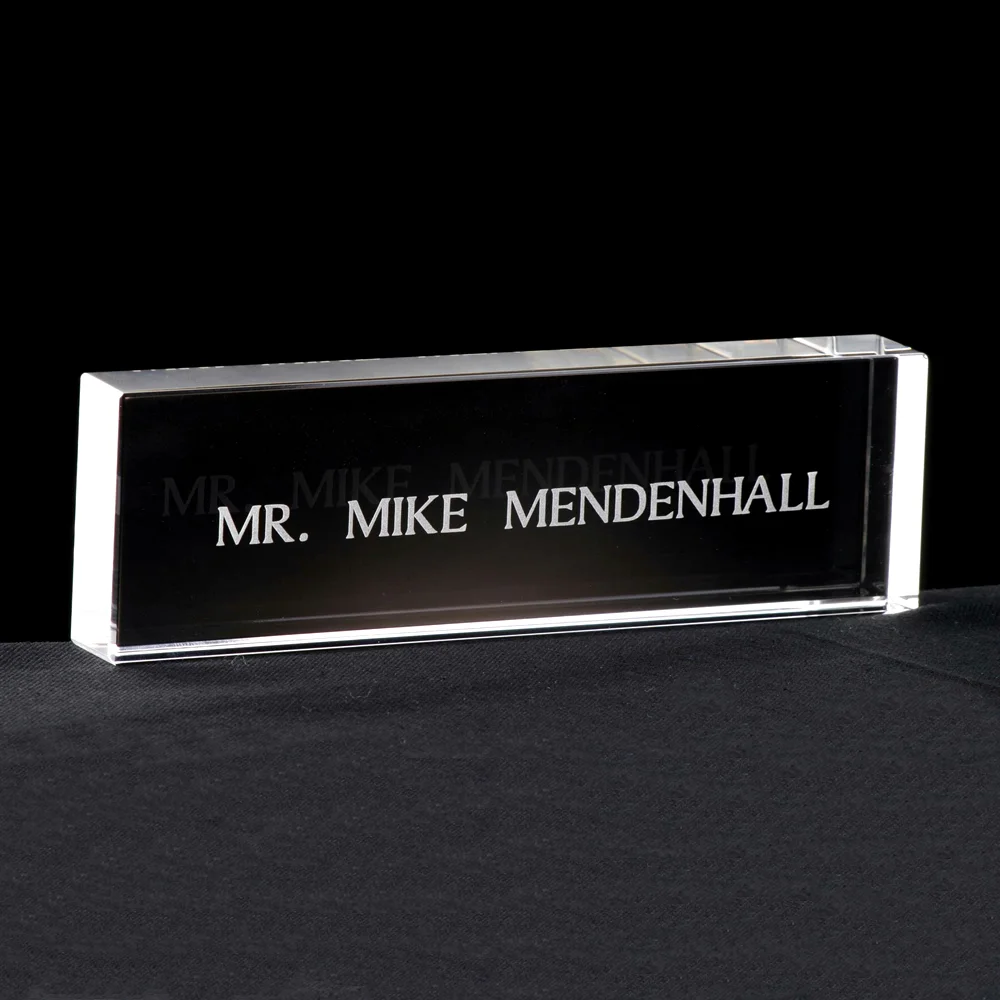 rectangle crystal executive name plate