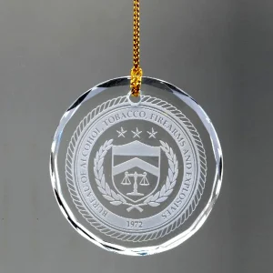 round crystal ornament