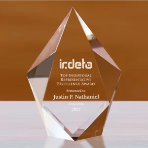 self standing faceted crystal diamond award