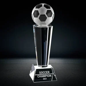 soccer ball crystal trophy award