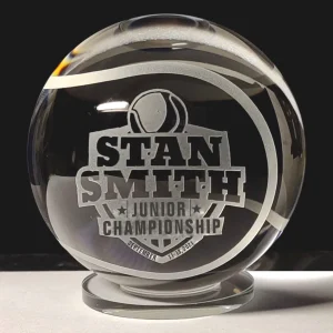 sports crystal tennis ball award