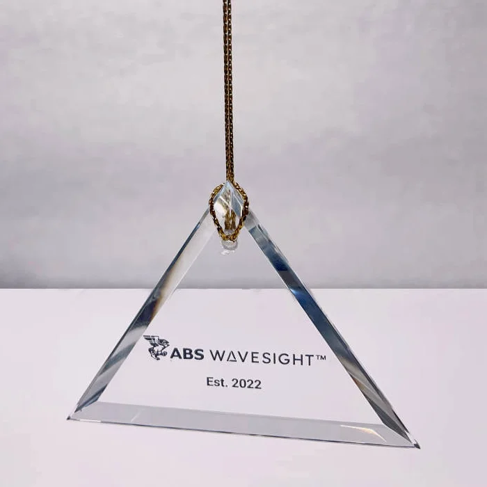 triangle crystal ornament