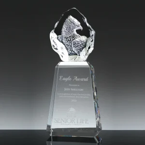 3d crystal eagle trophy award