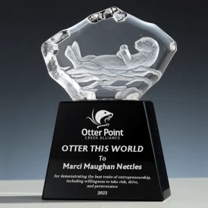 3d crystal otter award