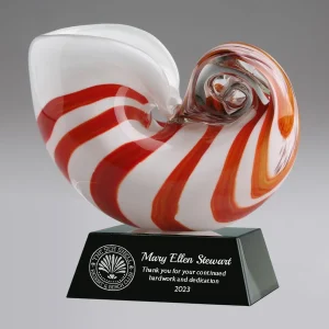 art glass conch shell award