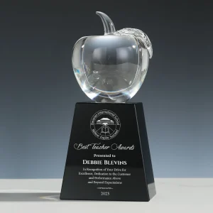 clear apple crystal award