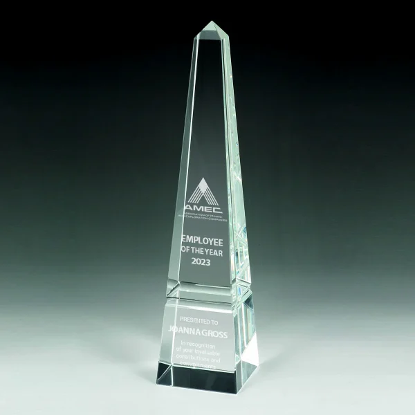 clear crystal obelisk award