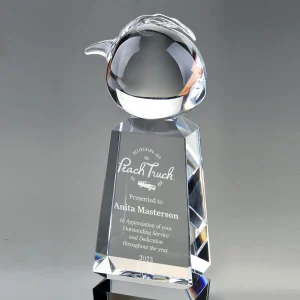 clear crystal peach tower award