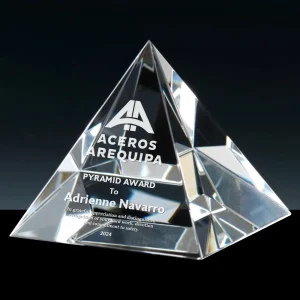 clear crystal pyramid award
