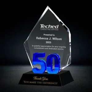 crystal 50 years of service award