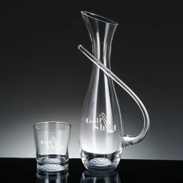 crystal golf ball wine carafe set