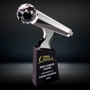 crystal microphone trophy award