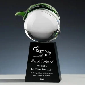 crystal peach trophy award
