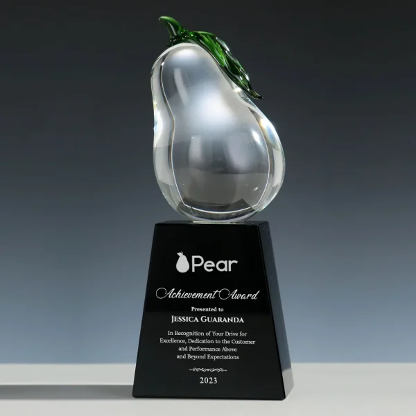 crystal pear trophy award