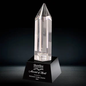 crystal pencil trophy award