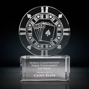 crystal poker chip award
