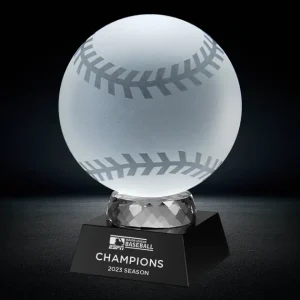 frosted crystal baseball award