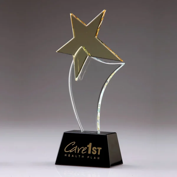golden crystal star trophy award