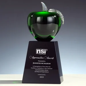 green crystal apple award