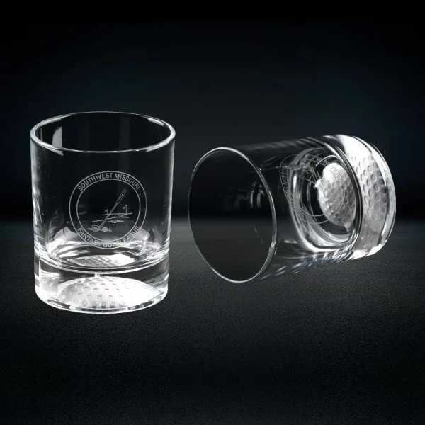 personalized crystal golf base whiskey glasses