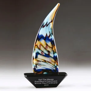 regatta sailboat art glass award