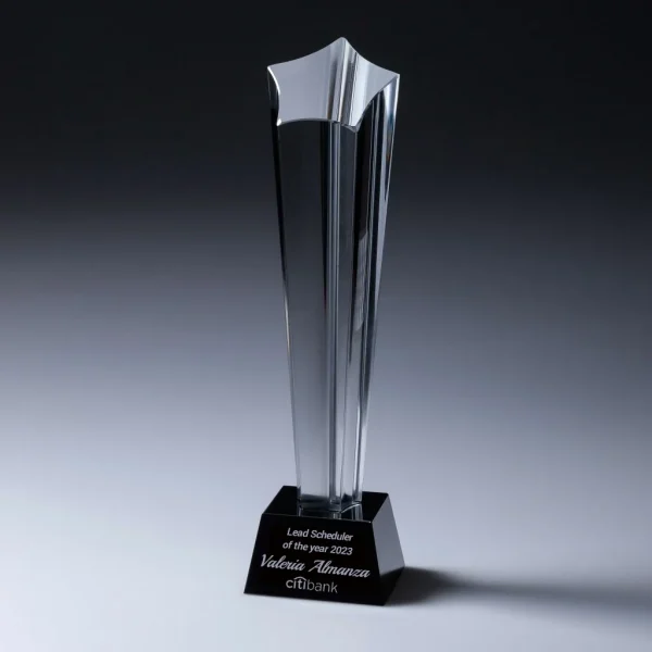 shooting star crystal trophy award