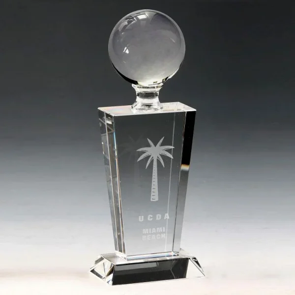 sphere crystal trophy award