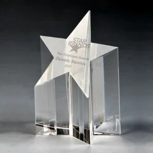 star shaped crystal pillar award
