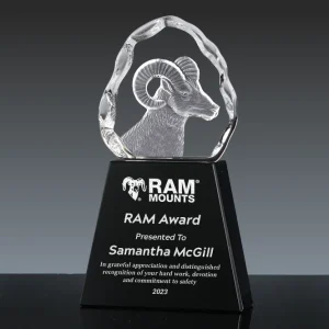3d crystal RAM animal award